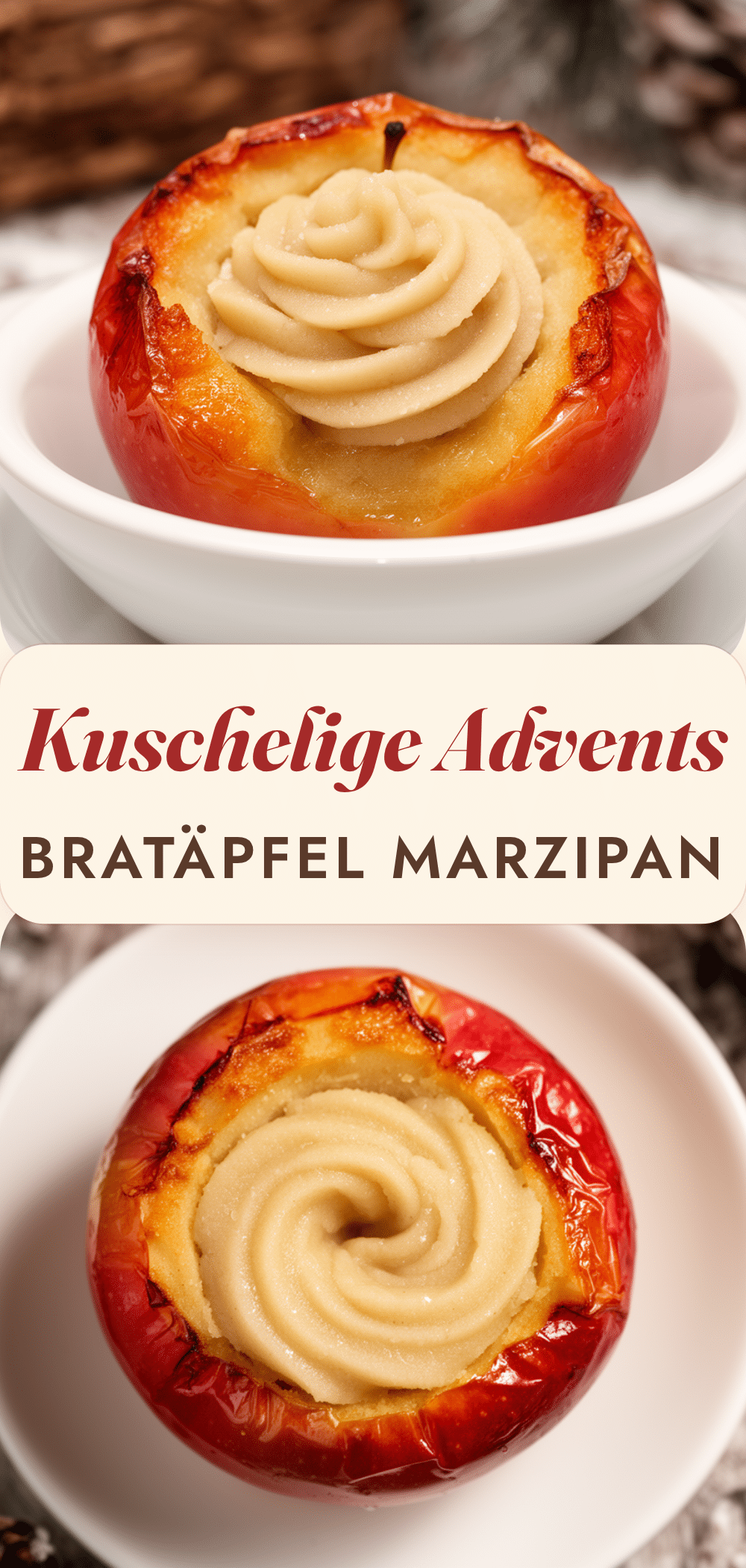Kuschelige Advents Bratäpfel mit Marzipanfüllung: 5 Min. Rezept 5 Advents Bratäpfel mit Marzipanfüllung recipe
