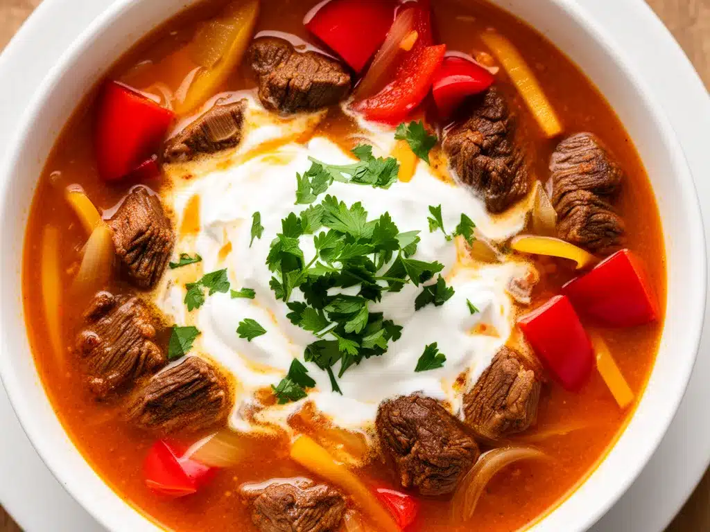 Cremige Gulaschsuppe mit Paprika: Das perfekte Rezept in 30 Min 4 Cremige Gulaschsuppe mit Paprika preparation steps