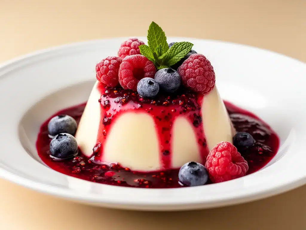 Cremige Panna Cotta mit Beerensoße - featured image