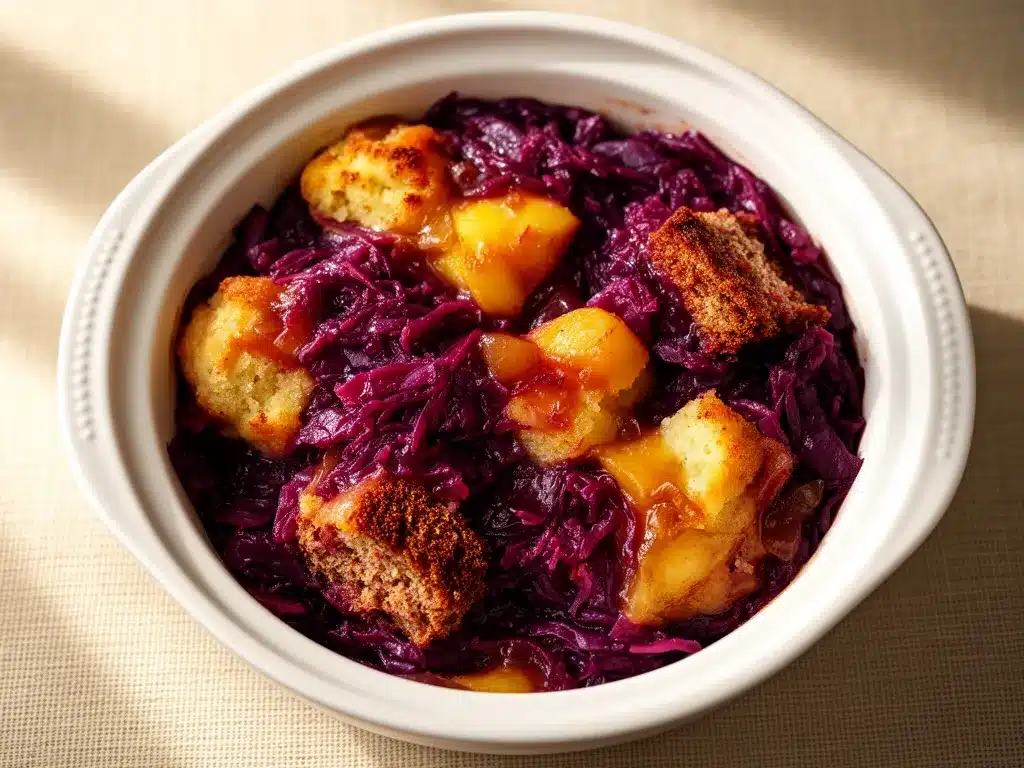Cremiger Rotkohl Auflauf mit Apfel: 5-Schritte Beilage 4 Cremiger Rotkohl Auflauf mit Apfel preparation steps