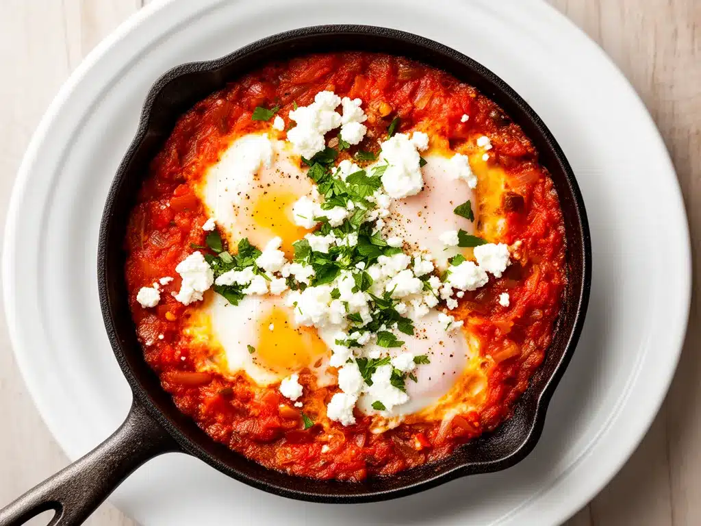 Israelische Shakshuka mit Feta: 20 Min. 4 Israelische Shakshuka mit Feta preparation steps