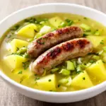 Kartoffel-Lauch-Suppe mit Würstchen - featured image