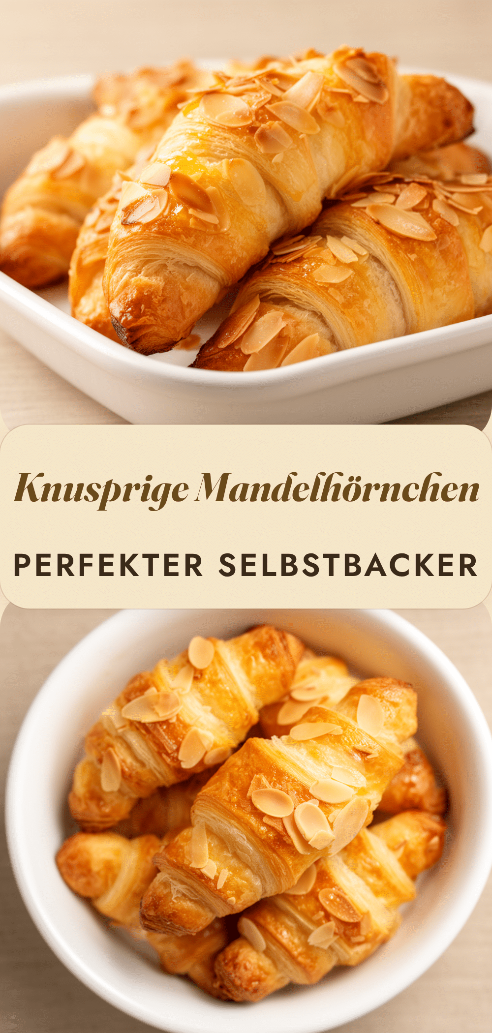Knusprige Mandelhörnchen: 5 Min. einfaches Rezept 5 Knusprige Mandelhörnchen recipe