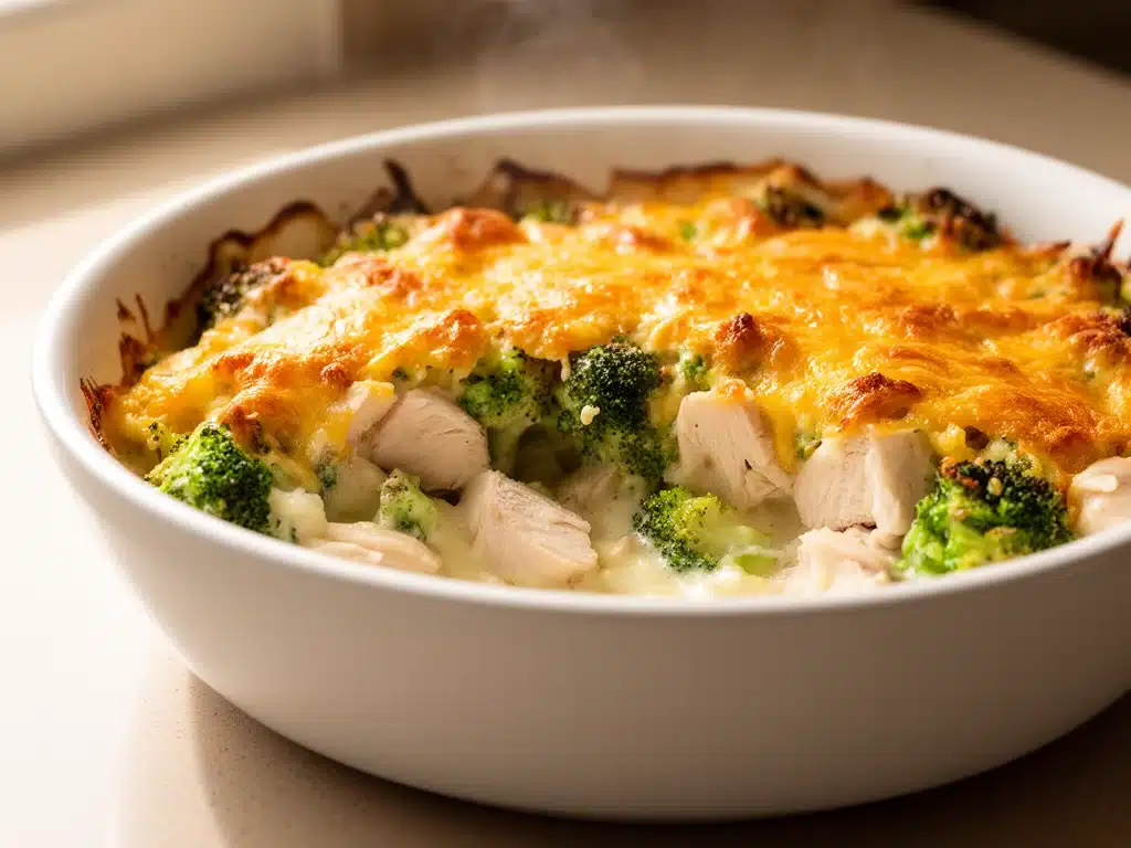 Low-Carb Hähnchen-Auflauf mit Brokkoli - featured image