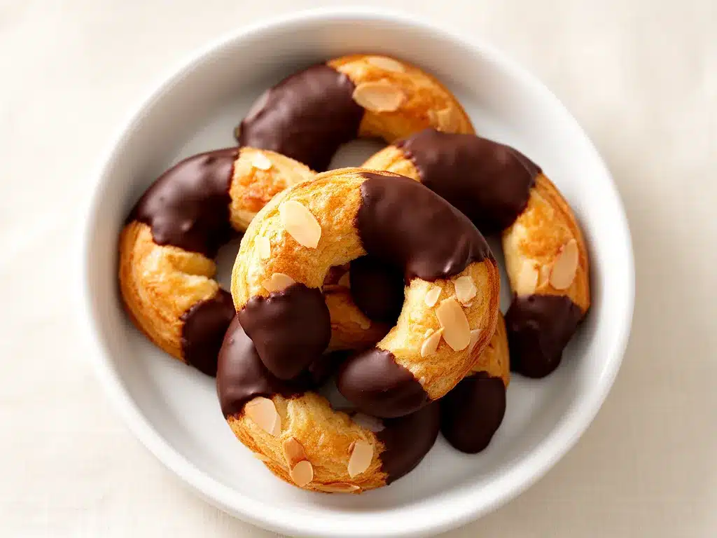 Mandelhörnchen mit Schokolade: Die besten 5 Weihnachtsplätzchen 4 Mandelhörnchen mit Schokolade preparation steps