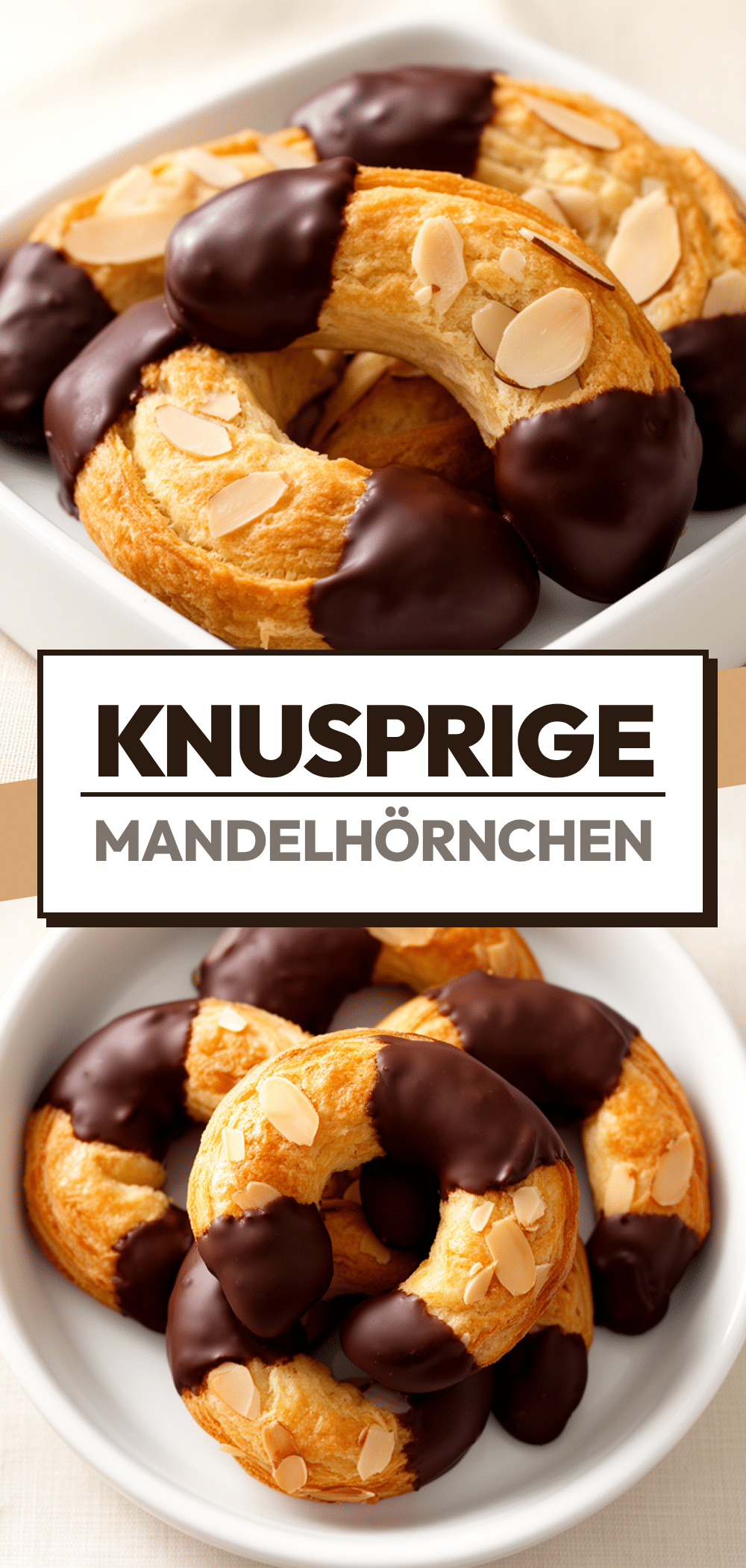 Mandelhörnchen mit Schokolade: Die besten 5 Weihnachtsplätzchen 5 Mandelhörnchen mit Schokolade recipe