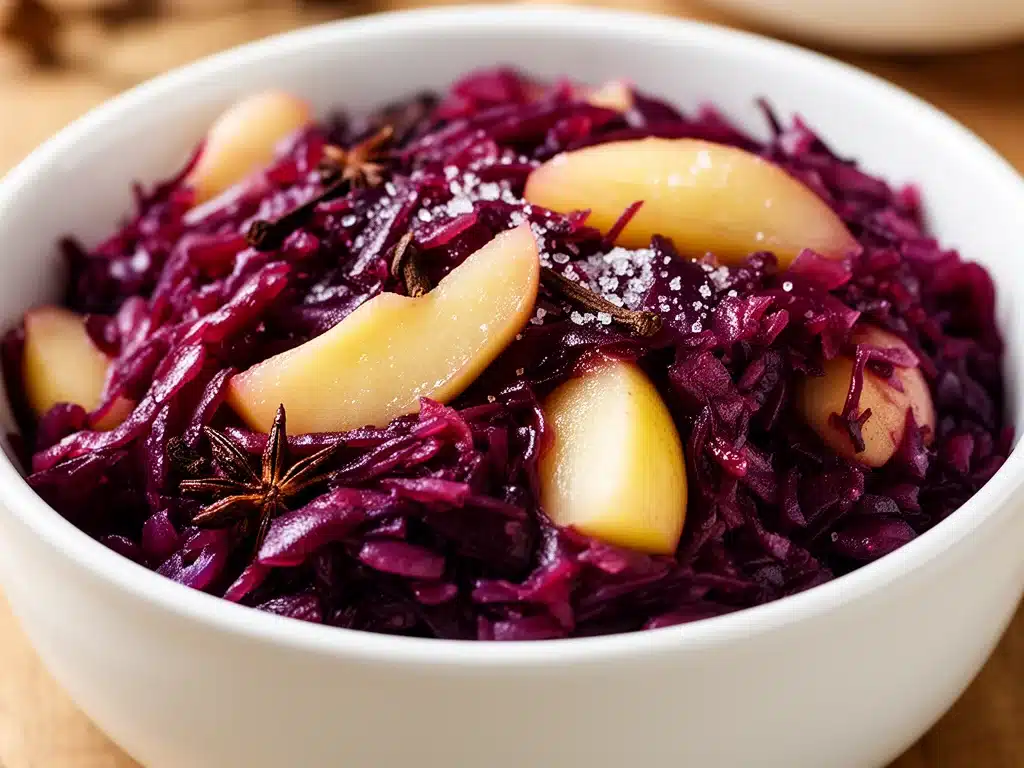 Omas Cremiger Rotkohl mit Äpfeln - featured image