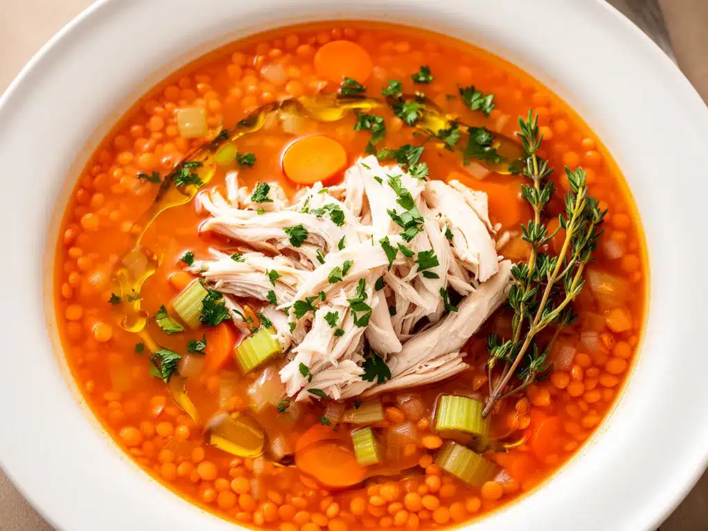 Protein-Linsensuppe mit Hähnchen in 30 Min: Bestes Low-Carb Rezept 4 Protein-Linsensuppe mit Hähnchen preparation steps