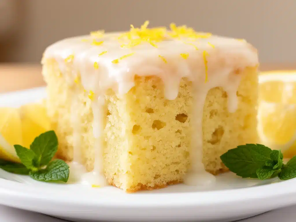 Saftiger Zitronenkuchen mit Guss - featured image