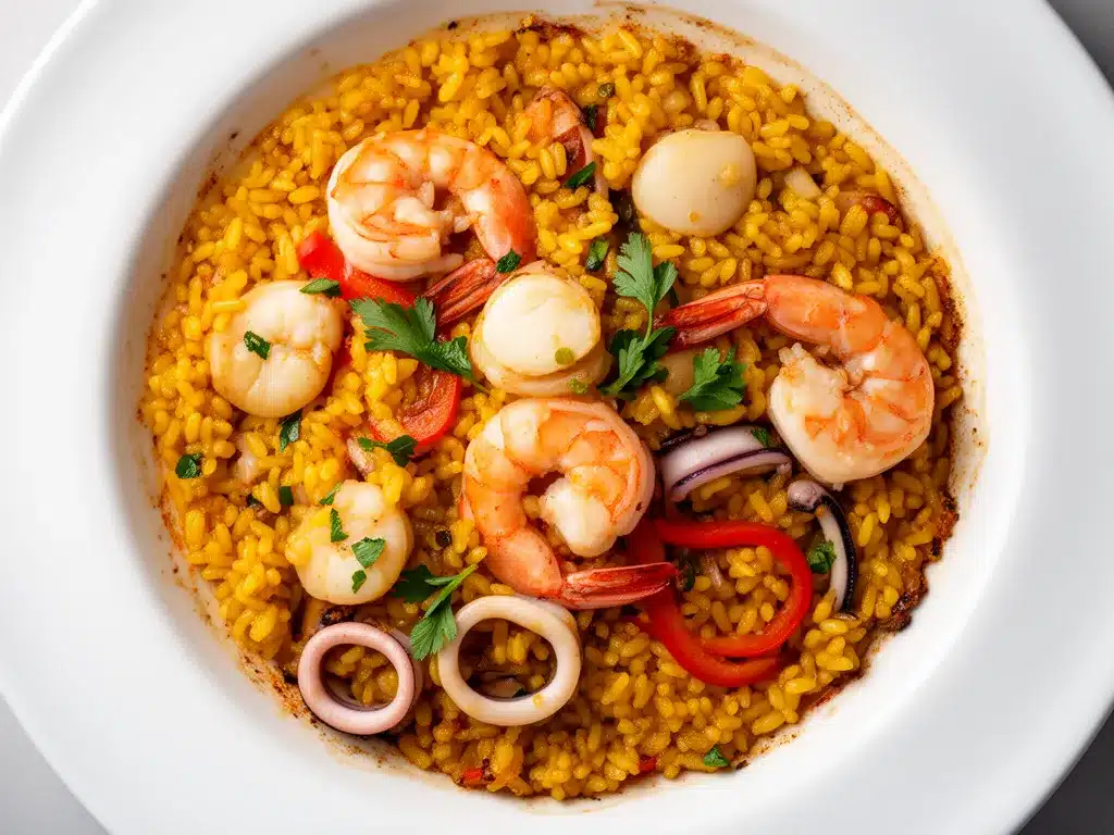 Spanische Paella mit Meeresfrüchten: 5 Schritte 4 spanische Paella mit Meeresfrüchten preparation steps