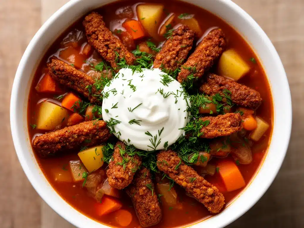 Vegane Gulaschsuppe: Bestes Rezept mit Sojaschnetzel 4 vegane Gulaschsuppe mit Sojaschnetzel preparation steps