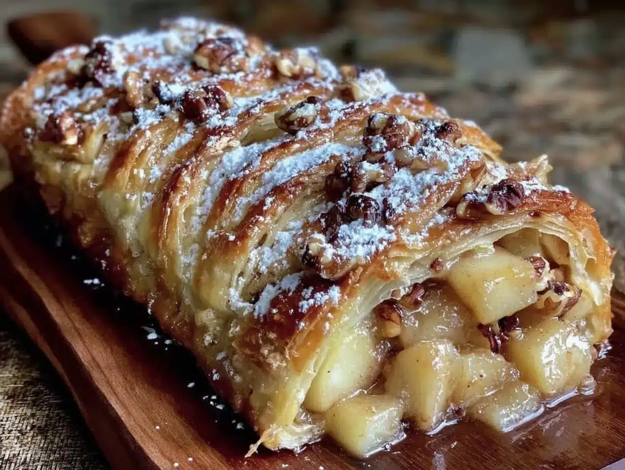 Budget Apfel-Walnuss Strudel mit Rosinen: Einfache Familienmahlzeit 4 Budget Apfel-Walnuss Strudel mit Rosinen preparation steps