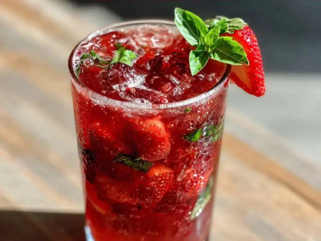 Startseite 11 Einfache Erdbeer-Basilikum Limonade - featured image