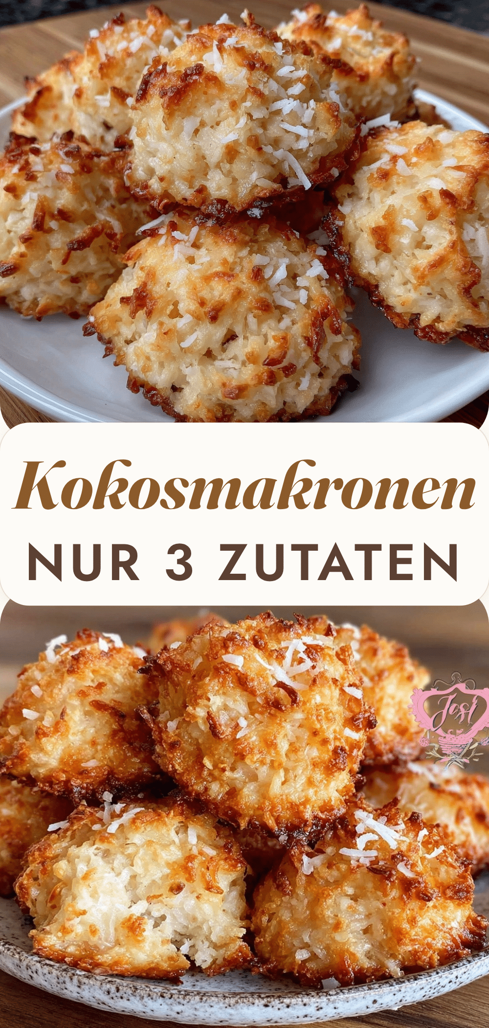 Einfache Kokosmakronen: Nur 3 Zutaten für Kinder 5 einfache Kokosmakronen nur mit 3 Zutaten recipe