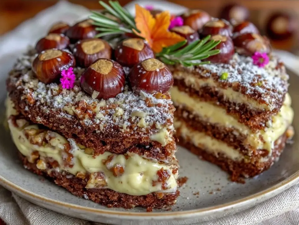 Erntedank Maronen Schokoladen Torte - featured image