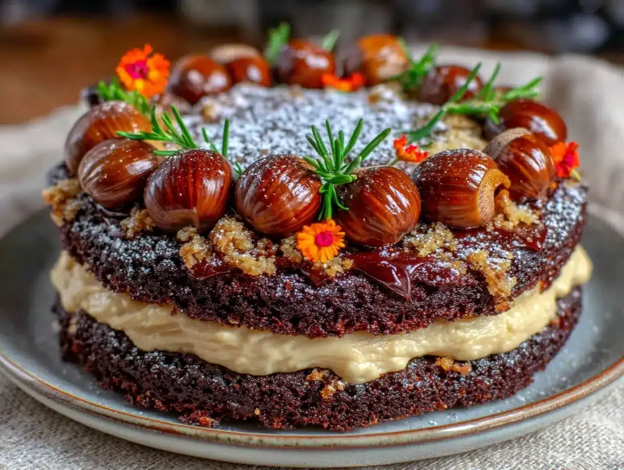 Erntedank Maronen Schokoladen Torte: 8 Portionen, günstig & einfach 4 Erntedank Maronen Schokoladen Torte preparation steps