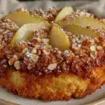 günstiger Birnenkuchen mit Mandelstreuseln - featured image