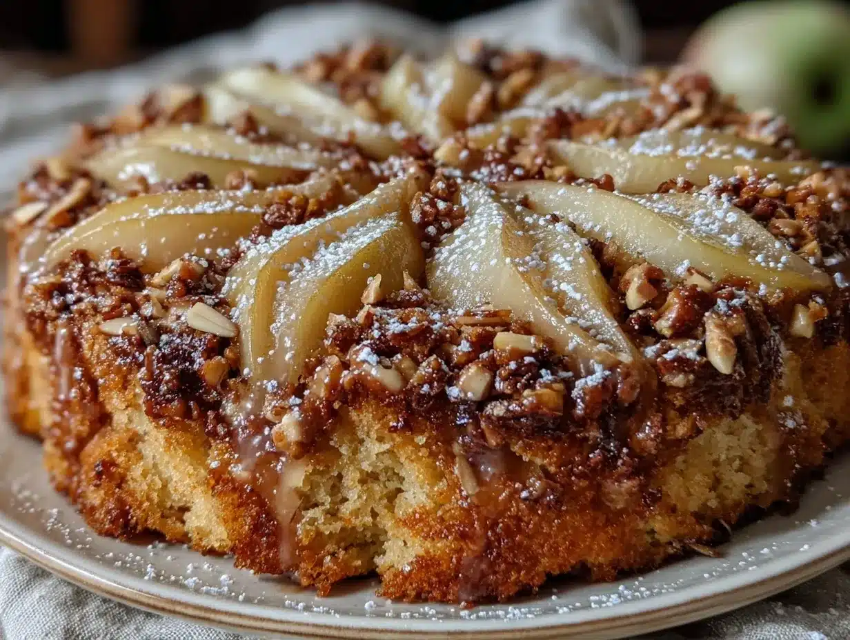 Günstiger Birnenkuchen mit Mandelstreuseln: 5 einfache Schritte 4 günstiger Birnenkuchen mit Mandelstreuseln preparation steps