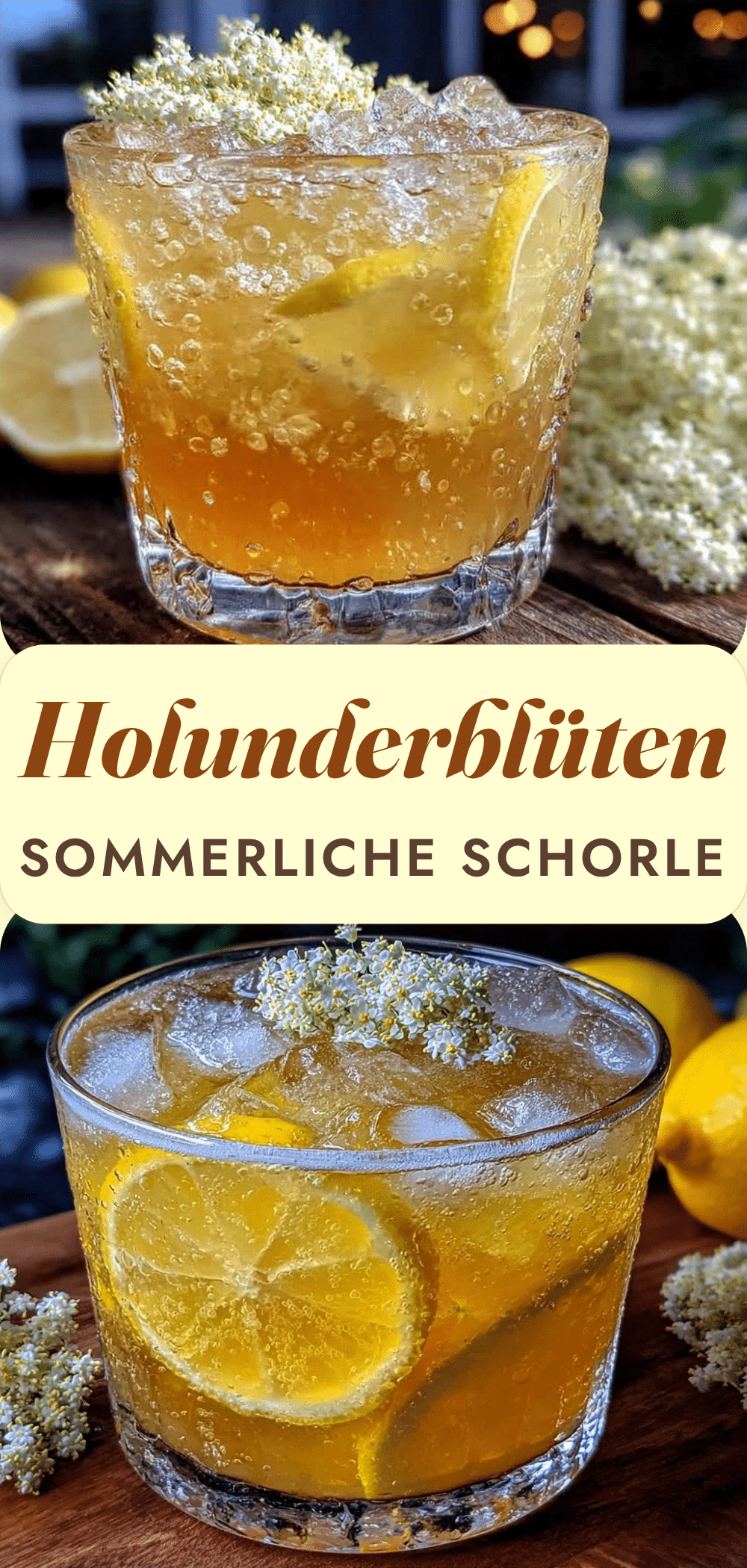 Holunderblüten Schorle: 5 Min. Erfrischendes Sommergetränk 5 Holunderblüten Schorle recipe