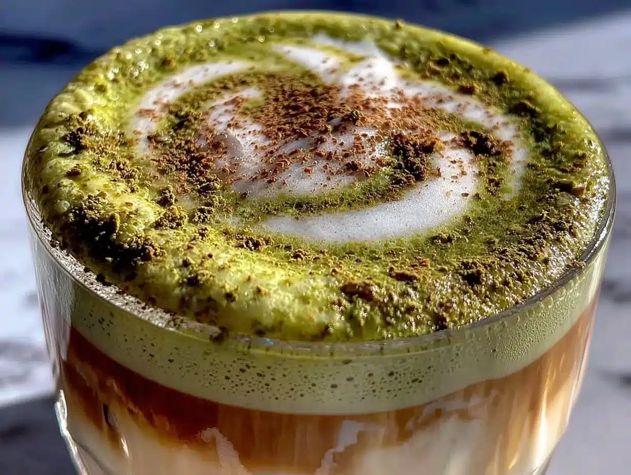Mandel-Milch Matcha Latte: Günstig für die Familie 4 Mandel-Milch Matcha Latte preparation steps