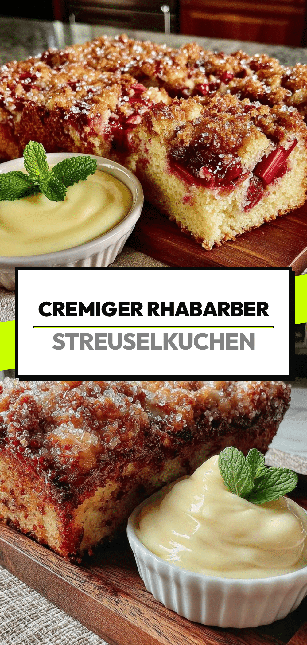 Rhabarber-Streuselkuchen: 1 Tranche für die ganze Familie 5 Rhabarber-Streuselkuchen recipe