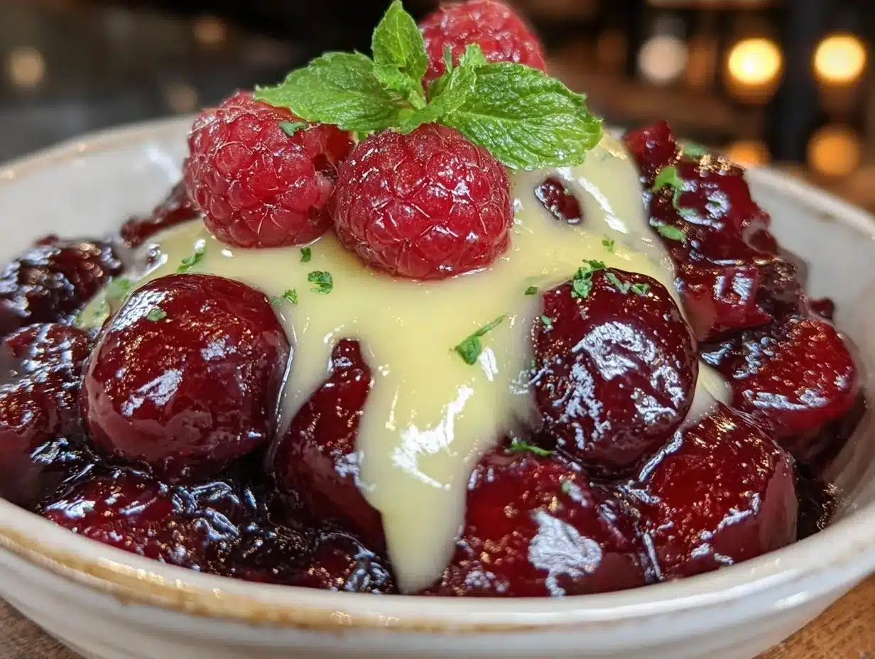 Rote Grütze: 20 Min. Budget-Dessert mit Vanillesauce 4 Rote Grütze mit Vanillesauce preparation steps
